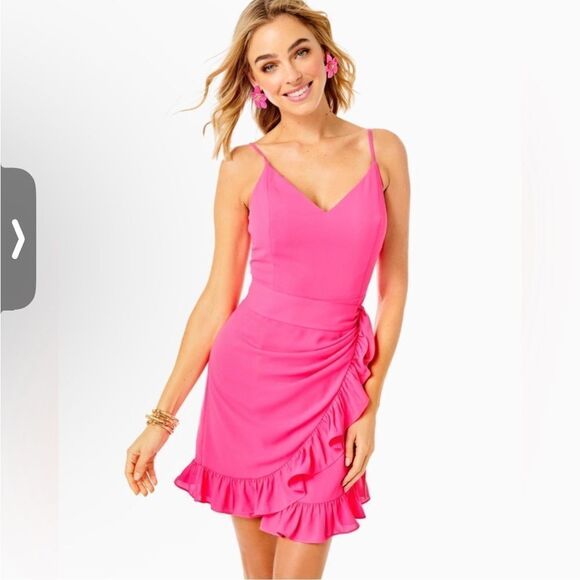Lilly Pulitzer Dresses & Skirts - lilly pulitzer alisa wrap dress in aura pink hot pink